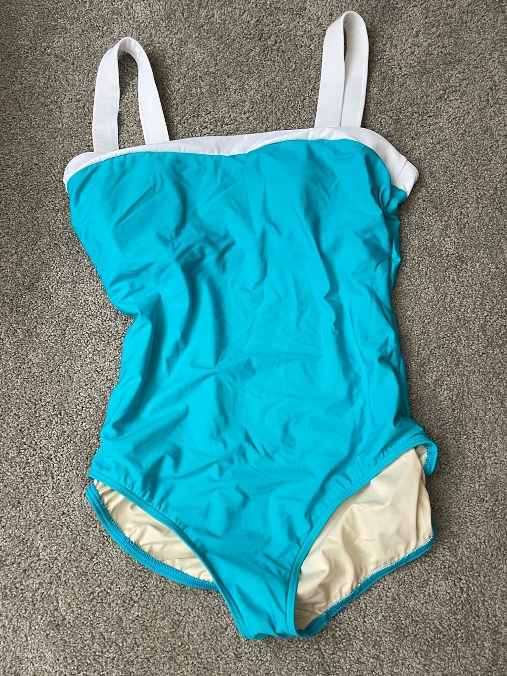 Miraclesuit Turquoise One-Piece Swimsuit with White Straps - 16
